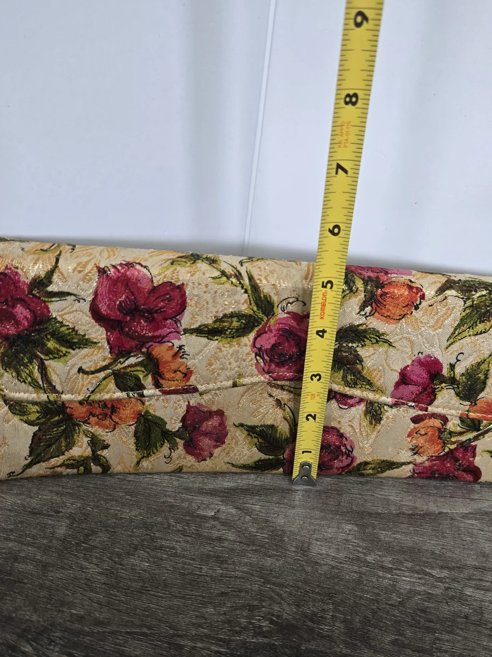 50's Vintage Carpet Style Clutch Envelope Flap W Vintage Mirror In Wax Sleeve
